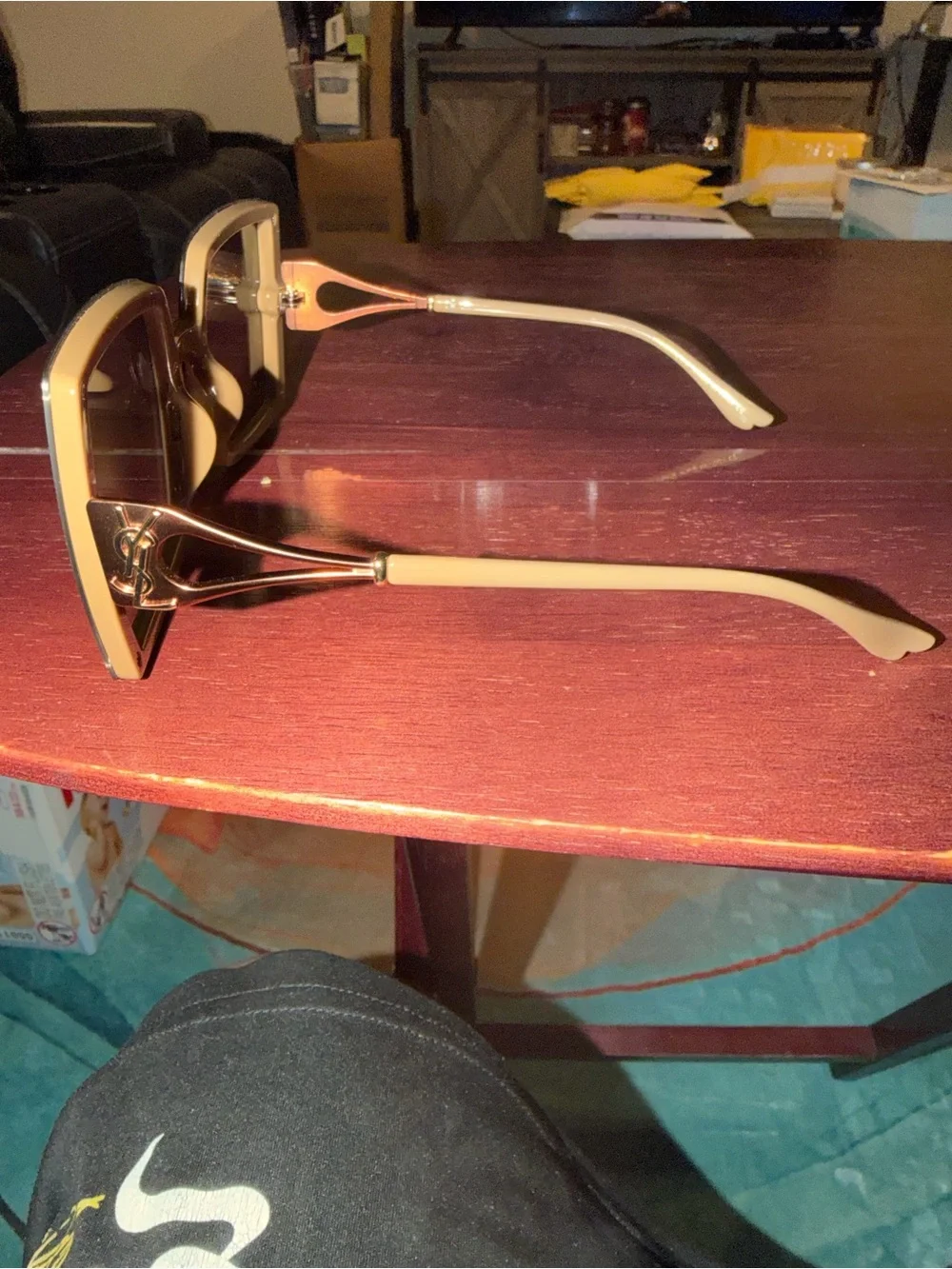 Yves Saint Laurent Square Oversized Women's Sunglasses - Brown